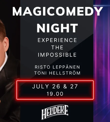 two magicians performing at heldeke in Tallinn