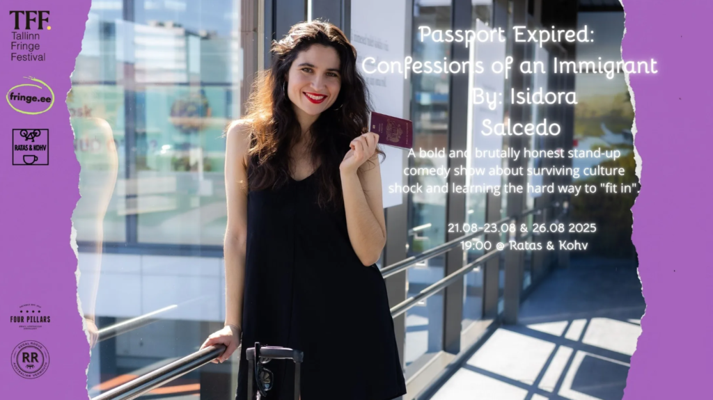 Poster with show information for Passport Expired: Confessions of an Immigrant