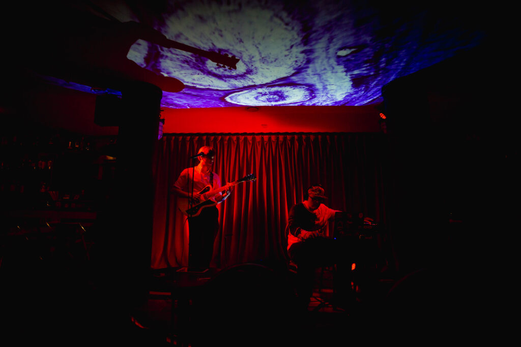 Lebo Sibul and Raptorjesus42 on stage at the Cellar Sessions.