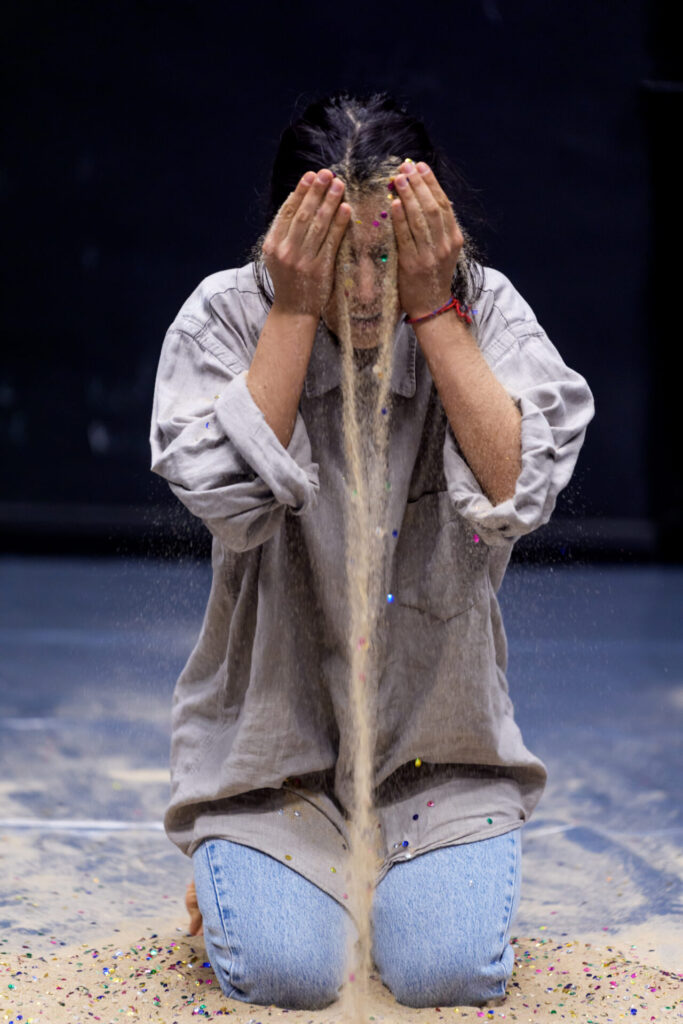 Maria Papachristodoulou rehearsal photo for Onoma.