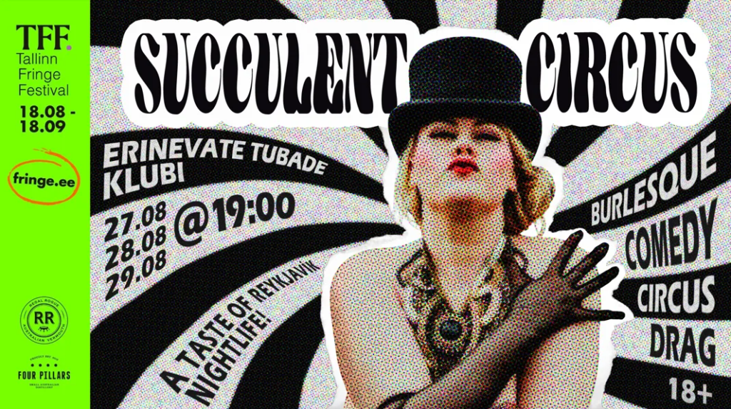 Succulent Circus icelandic cabaret promo image, Tallinn Fringe Festival 2026.