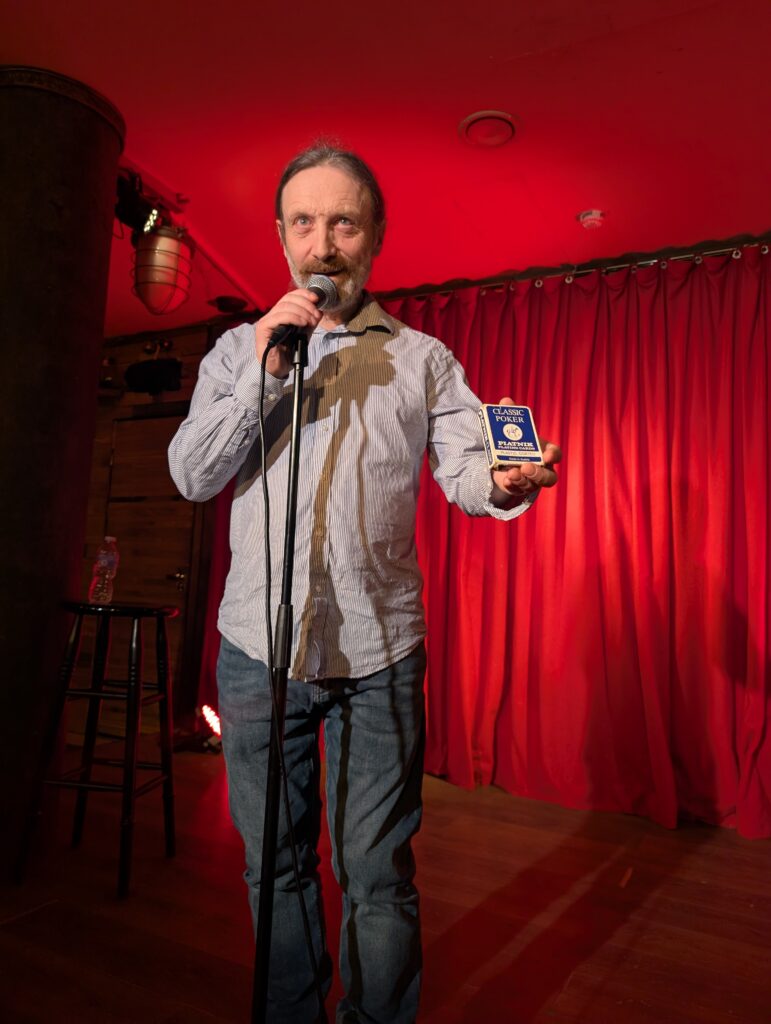 Richard Pulsford in Gold Fashioned Jokes, Tallinn Fringe 2026.