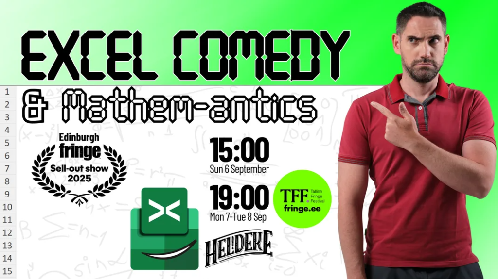 Excel Comedy & Mathem-antics promo image, Tallinn Fringe Festival 2026.